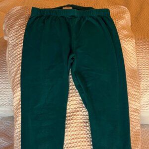 Hanna Andersson Girls Leggings 140 8/10 Teal Green Cotton